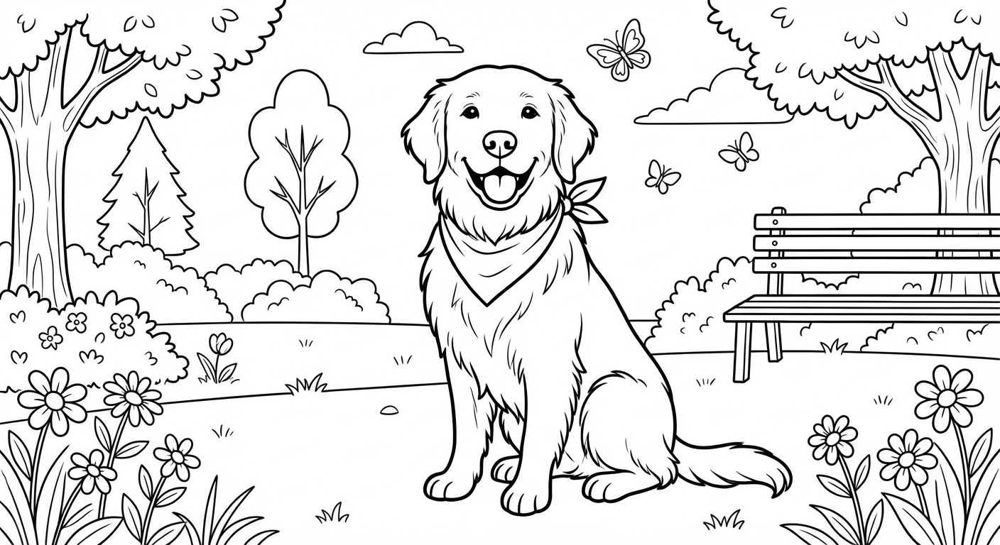 Pet portrait coloring page